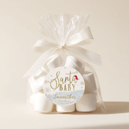 サンタベビークリスマスウィンターベビーシャワー ラウンドシール