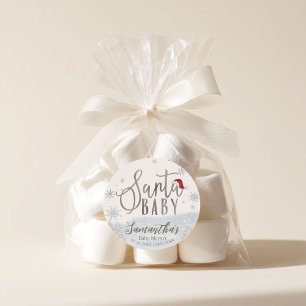 サンタベビークリスマスウィンターベビーシャワー ラウンドシール