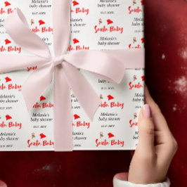 サンタベビークリスマスウィンターベビーシャワー ラッピングペーパーシート