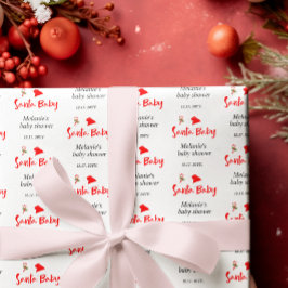 サンタベビークリスマスウィンターベビーシャワー ラッピングペーパー