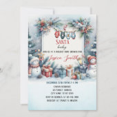 サンタベビークリスマスウィンターベビーシャワー 招待状 (正面)