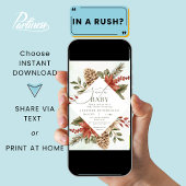 サンタベビークリスマスウィンターベビーシャワー 招待状