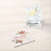 サンタベビークリスマスウィンターワンダーランドパーティーグラス スクエアペーパーコースター (インサイチュ)