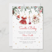 サンタベビークリスマスガール服ベビーシャワー 招待状 (正面)