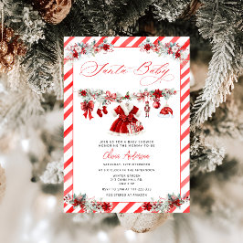 サンタベビークリスマスガール服ベビーシャワー 招待状