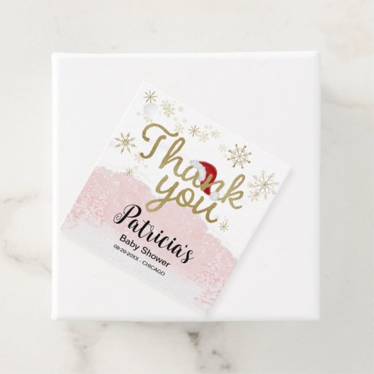 サンタベビークリスマスガール赤ちゃんシャワーありがとう フェイバータグ (インサイチュ)