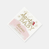 サンタベビークリスマスガール赤ちゃんシャワーナプキンス スタンダードカクテルナプキン (角)