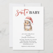 サンタベビークリスマスガール赤ちゃんシャワー招待状 招待状 (正面)
