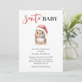 サンタベビークリスマスガール赤ちゃんシャワー招待状 招待状 (スタンド正面)