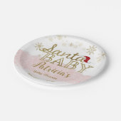 サンタベビークリスマスガール赤ちゃんシャワー紙プレート ペーパープレート (アングル)