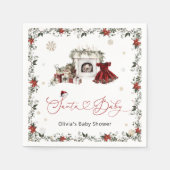 サンタベビークリスマスガール赤ちゃんシャワー スタンダードカクテルナプキン (正面)