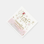 サンタベビークリスマスガール赤ちゃんシャワー スタンダードカクテルナプキン (角)