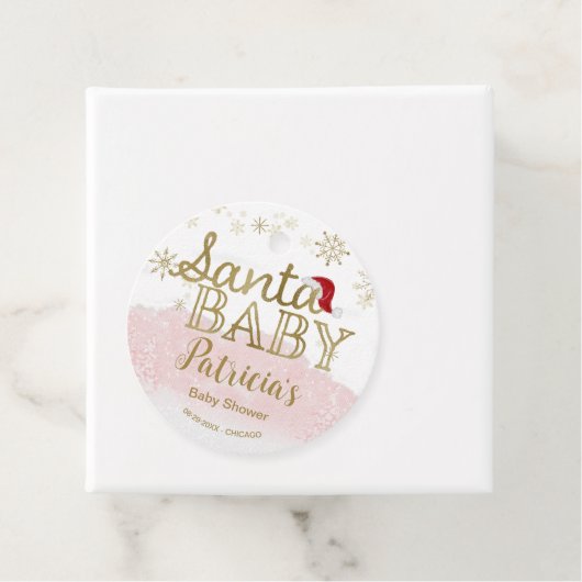 サンタベビークリスマスガール赤ちゃんシャワー フェイバータグ (インサイチュ)