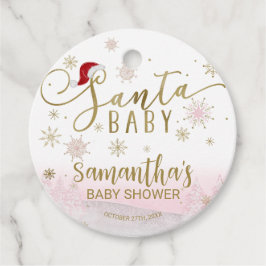 サンタベビークリスマスガール赤ちゃんシャワー フェイバータグ