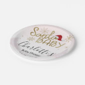 サンタベビークリスマスガール赤ちゃんシャワー ペーパープレート (アングル)