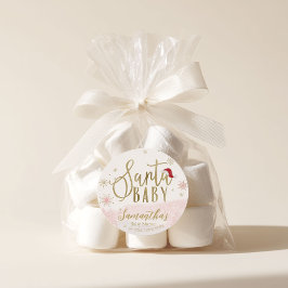 サンタベビークリスマスガール赤ちゃんシャワー ラウンドシール