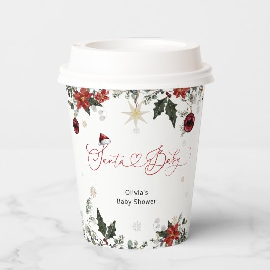サンタベビークリスマスガール赤ちゃんシャワー 紙コップ (裏面)