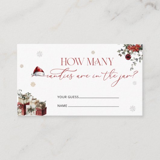 サンタベビークリスマスキャンディーの数 エンクロージャーカード (正面)