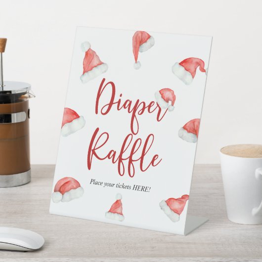 サンタベビークリスマスシャワーおむつラッフルサイン 台座サイン (インサイチュ)