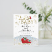 サンタベビークリスマスバジェットベビーシャワー招待状 (スタンド正面)