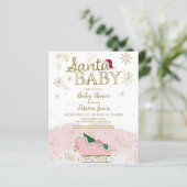 サンタベビークリスマスバジェットベビーシャワー招待状 (スタンド正面)