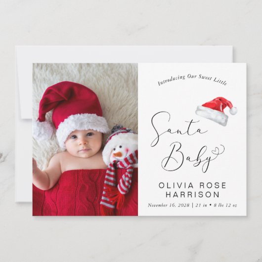 サンタベビークリスマスフォト誕生 案内状 (正面)