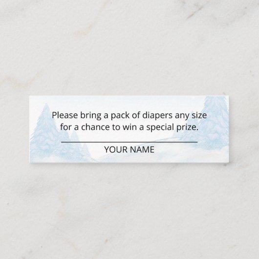 サンタベビークリスマスベビーおむつラッフル スキニー名刺 (裏面)