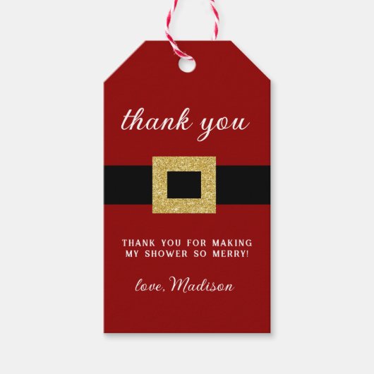 サンタベビークリスマスベビーシャワーありがとう ギフトタグ (正面)