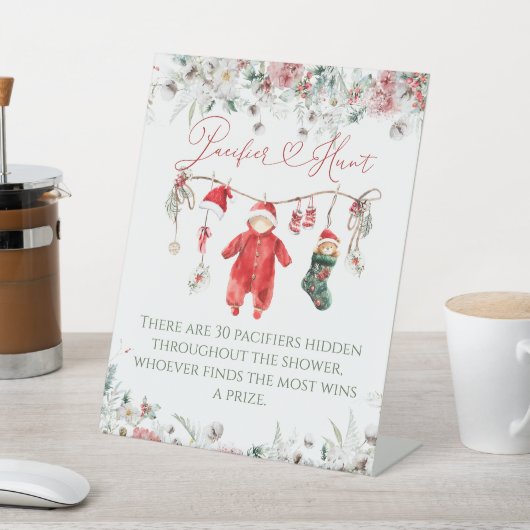 サンタベビークリスマスベビーシャワーおしゃぶり狩り 台座サイン (インサイチュ)