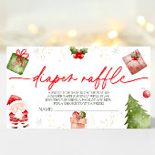 サンタベビークリスマスベビーシャワーおむつラッフル エンクロージャーカード