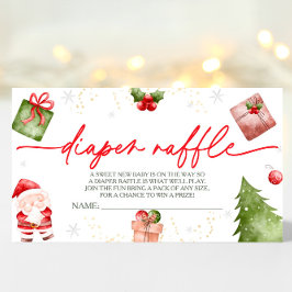サンタベビークリスマスベビーシャワーおむつラッフル エンクロージャーカード