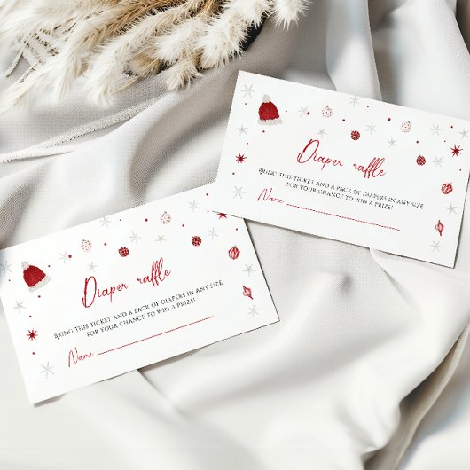 サンタベビークリスマスベビーシャワーおむつラッフル エンクロージャーカード