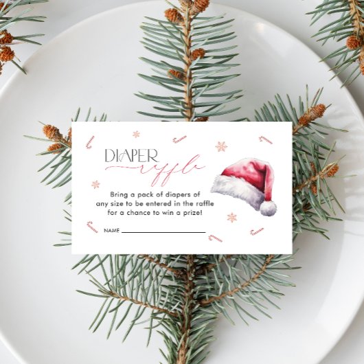 サンタベビークリスマスベビーシャワーおむつラッフル エンクロージャーカード