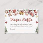 サンタベビークリスマスベビーシャワーおむつラッフル エンクロージャーカード (正面)