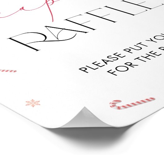 サンタベビークリスマスベビーシャワーおむつラッフル ポスター (角)