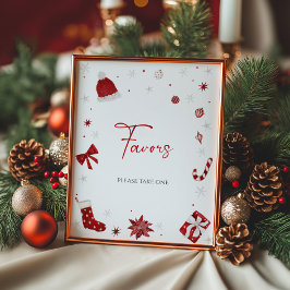 サンタベビークリスマスベビーシャワーの好意 ポスター