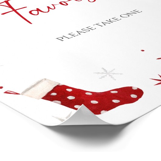 サンタベビークリスマスベビーシャワーの好意 ポスター (角)