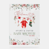 サンタベビークリスマスベビーシャワーへようこそ アクリルサイン (正面)