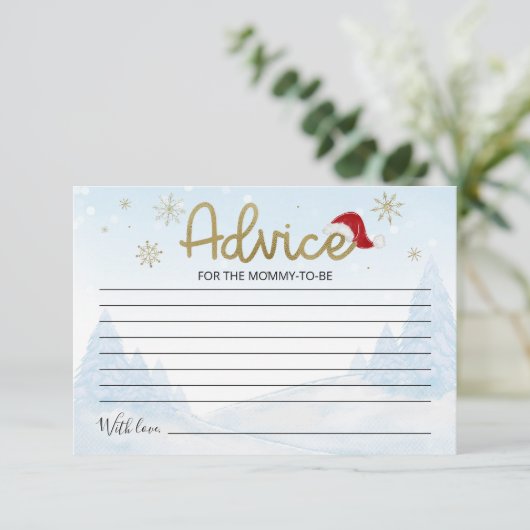 サンタベビークリスマスベビーシャワーアドバイスカード 招待状 (スタンド正面)