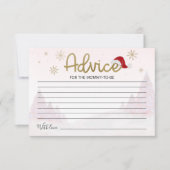 サンタベビークリスマスベビーシャワーアドバイスカード 招待状 (正面)