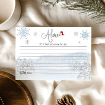 サンタベビークリスマスベビーシャワーアドバイスカード