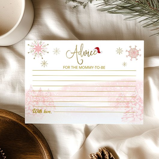 サンタベビークリスマスベビーシャワーアドバイスカード 招待状