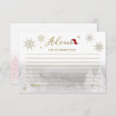 サンタベビークリスマスベビーシャワーアドバイスカード 招待状 (正面/裏面)