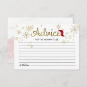 サンタベビークリスマスベビーシャワーアドバイスカード 招待状 (正面/裏面)