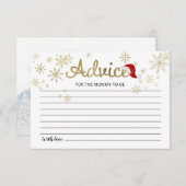 サンタベビークリスマスベビーシャワーアドバイスカード 招待状 (正面/裏面)