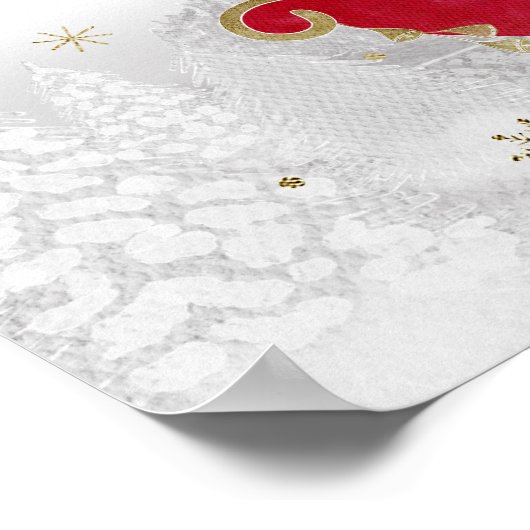 サンタベビークリスマスベビーシャワーウェルカムサイン ポスター (角)