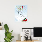 サンタベビークリスマスベビーシャワーウェルカムサイン ポスター (ホームオフィス)