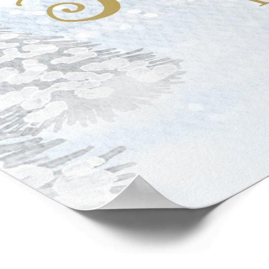 サンタベビークリスマスベビーシャワーウェルカムサイン ポスター (角)