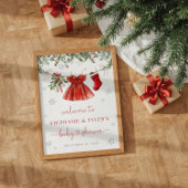 サンタベビークリスマスベビーシャワーウェルカムサイン ポスター