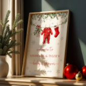 サンタベビークリスマスベビーシャワーウェルカムサイン ポスター